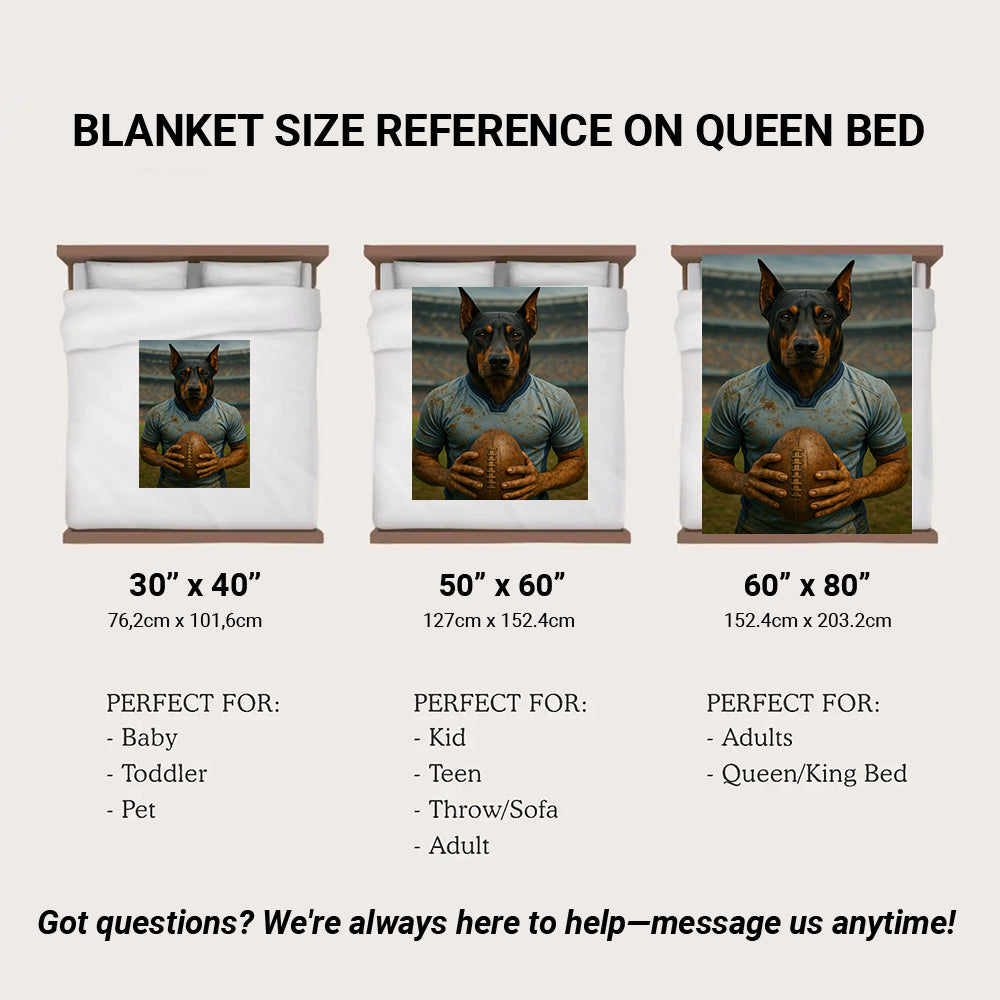 Custom Photo Rugby Dog BlanketGift For Dog Lovers