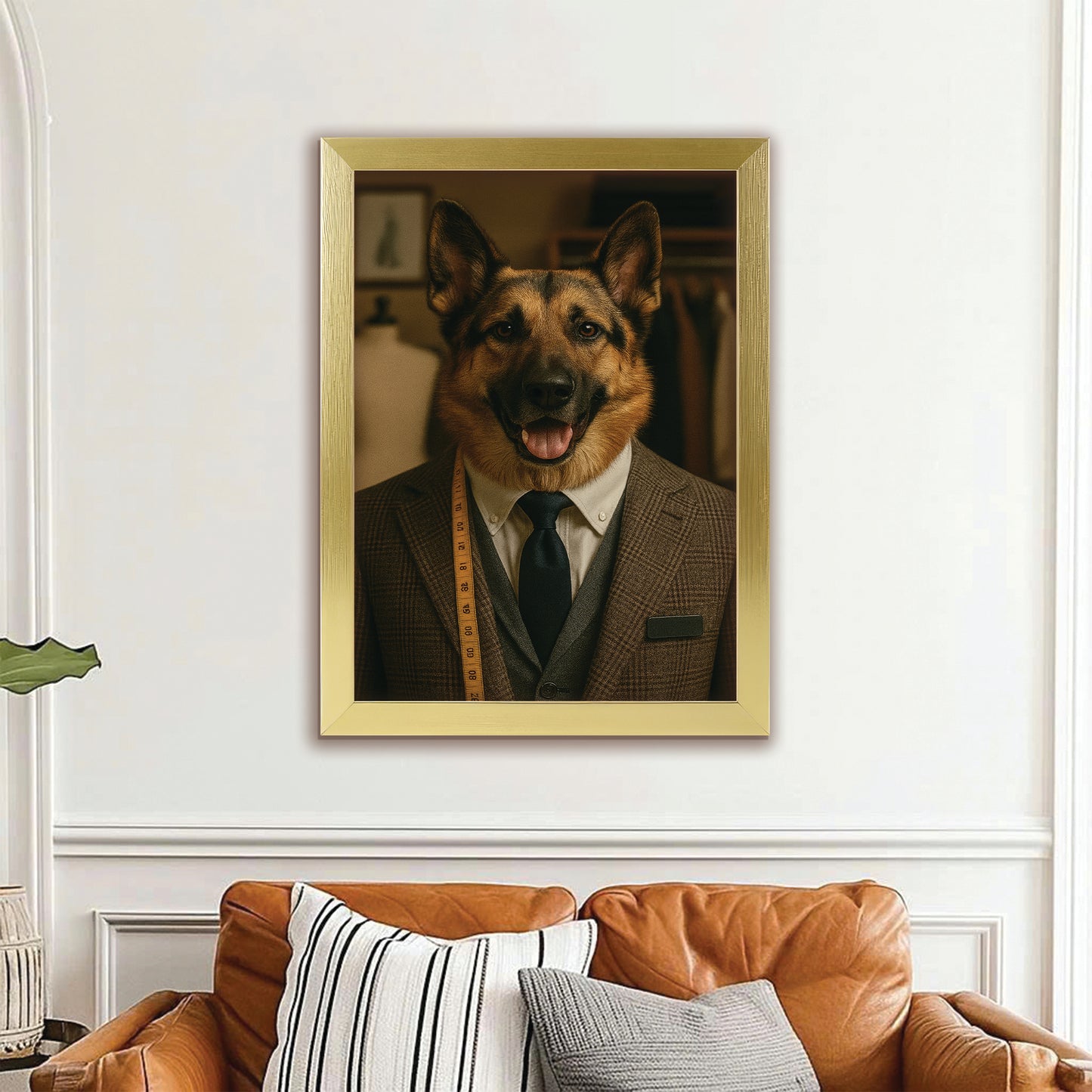 Custom Photo Tailor Dog Canvas Framed Wall Art Gift For Dog Lovers