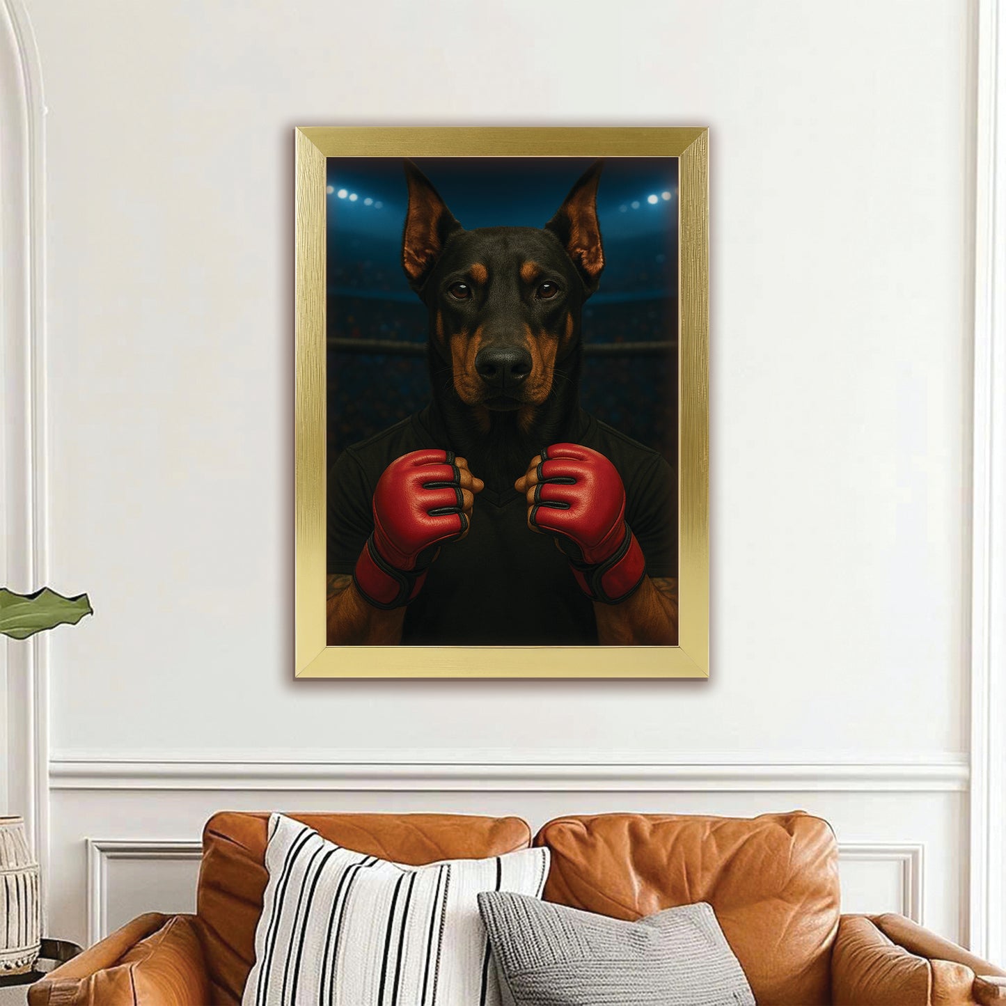 Custom Photo Mma Dog Canvas Framed Wall Art Gift For Dog Lovers