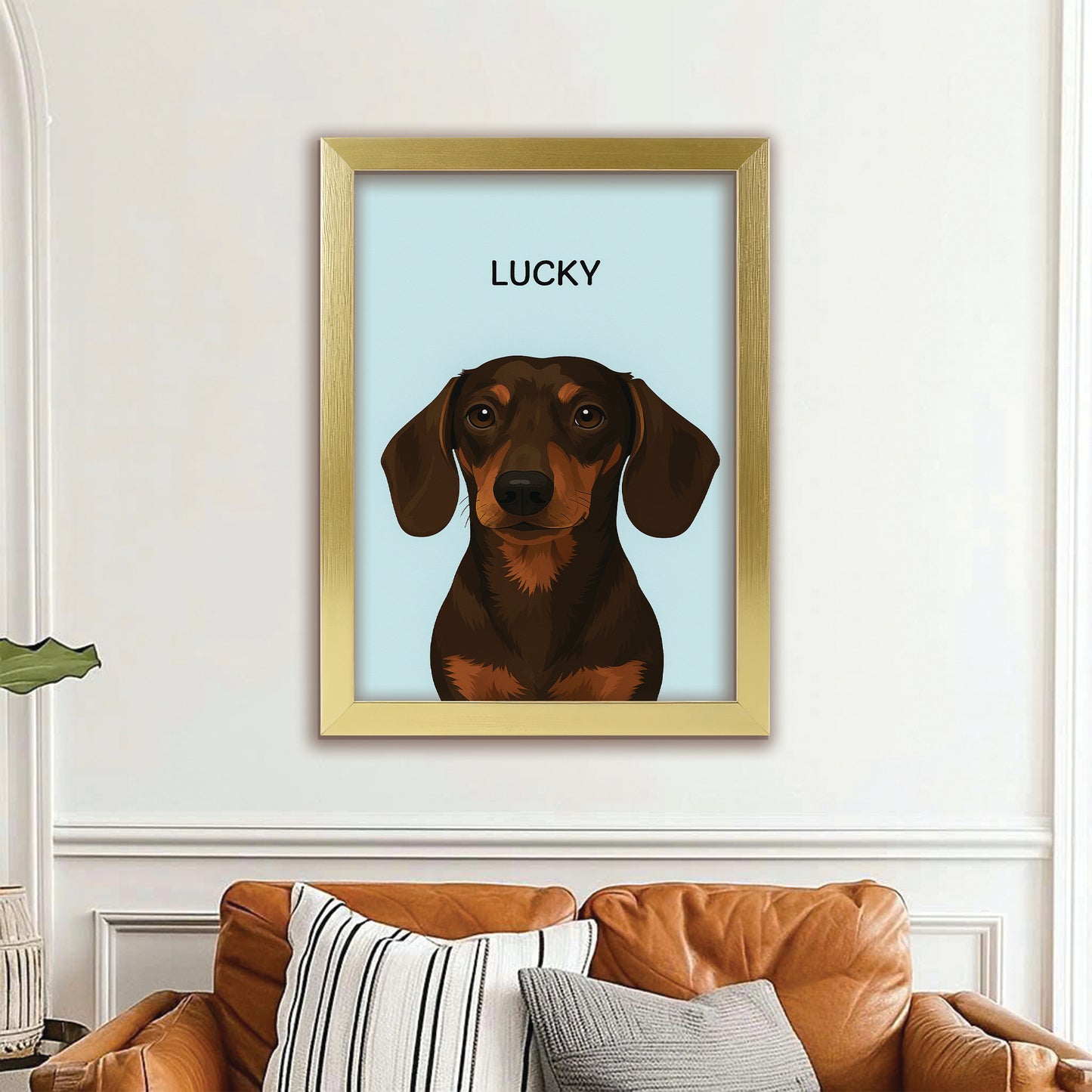 Custom Photo Minimalist Classic Dog Canvas Framed Wall Art Gift For Dog Lovers