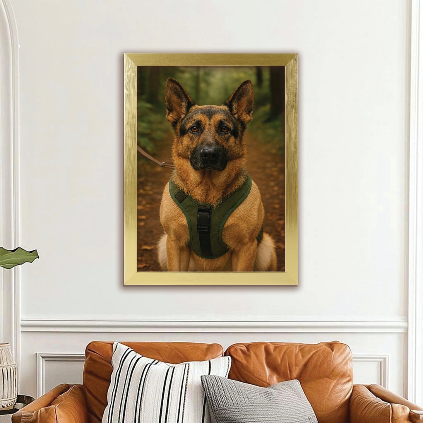 Custom Photo Hiking Dog Canvas Framed Wall Art Gift For Dog Lovers