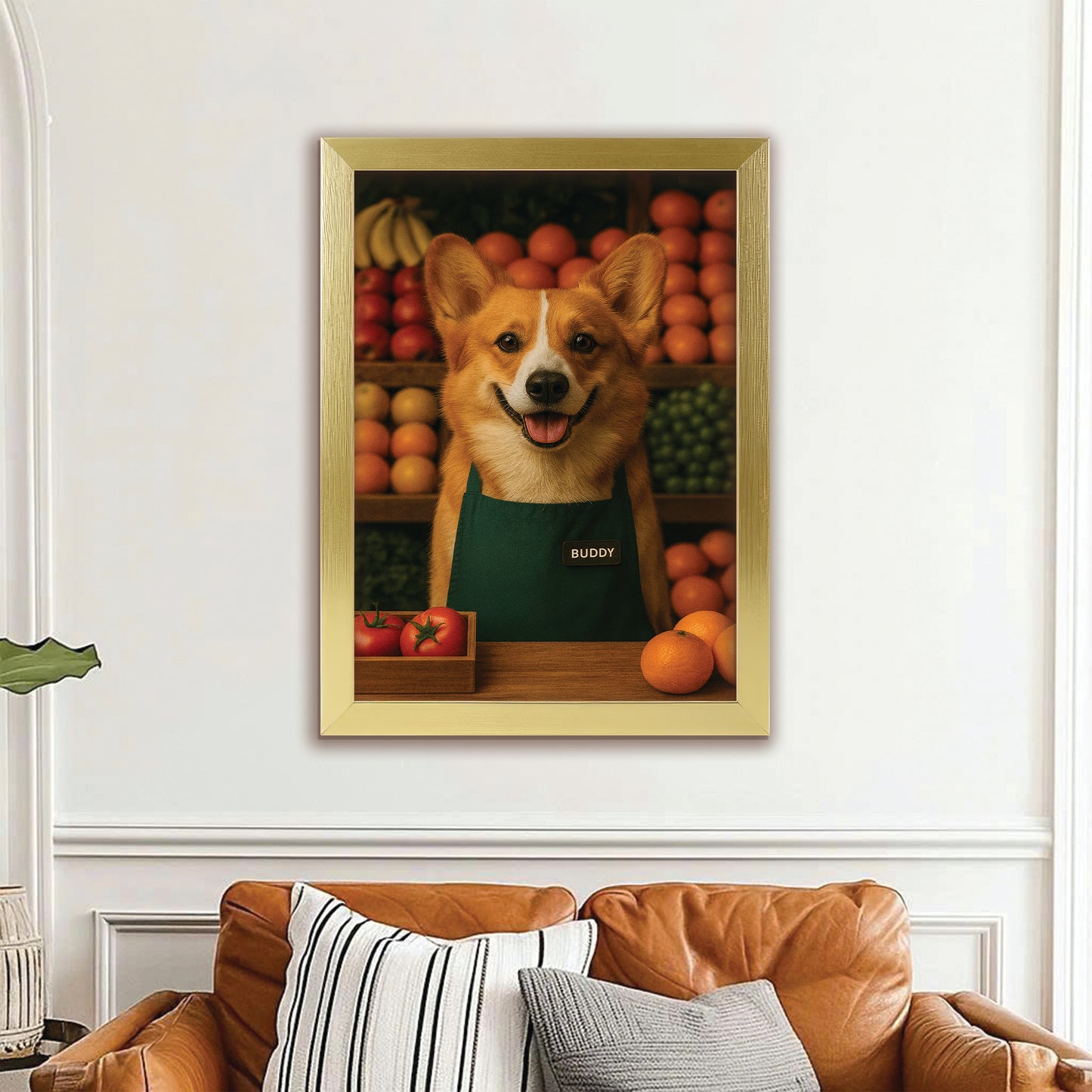 Custom Photo Grocer Store Dog Canvas Framed Wall Art Gift For Dog Lovers