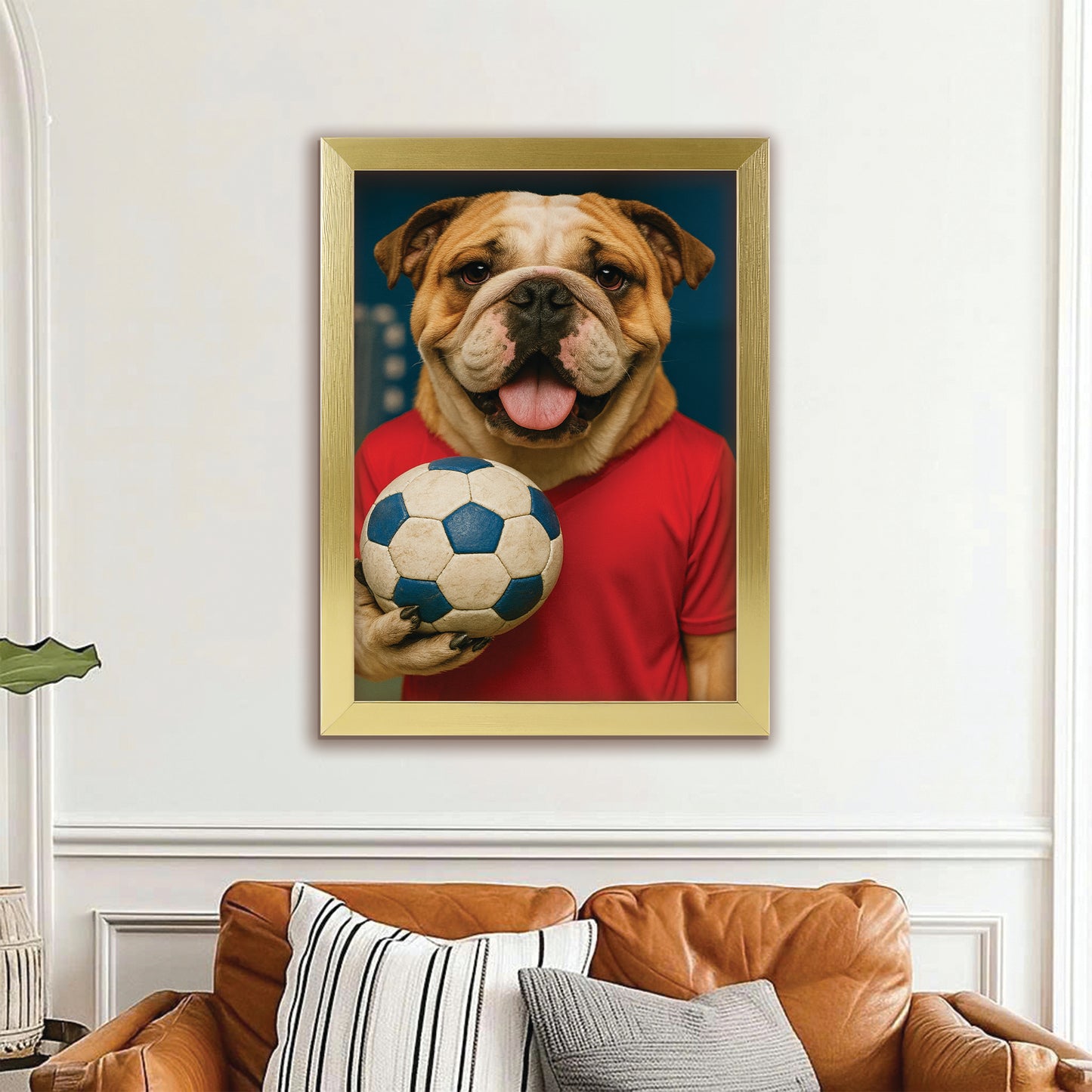Custom Photo Handball Dog Canvas Framed Wall Art