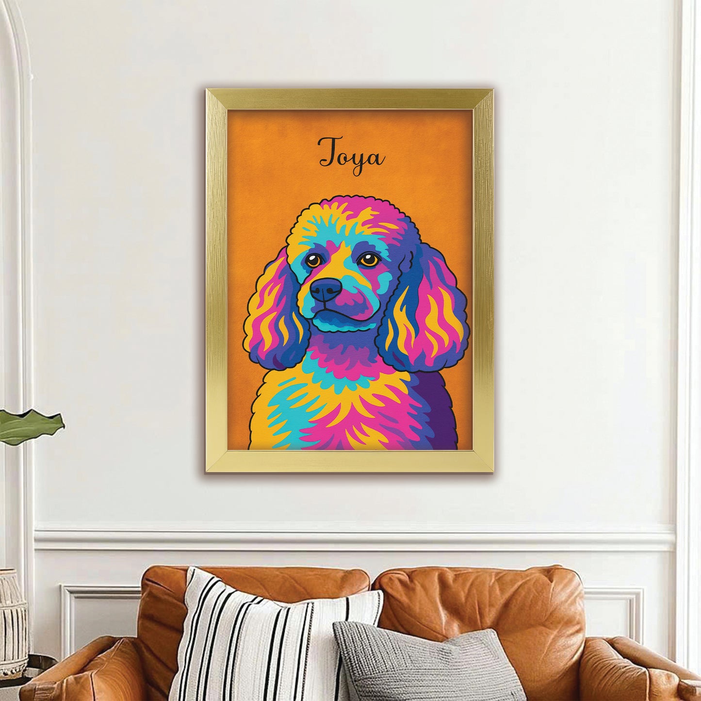 Custom Photo Minimalist Dog Canvas Framed Wall Art Gift For Dog Lovers