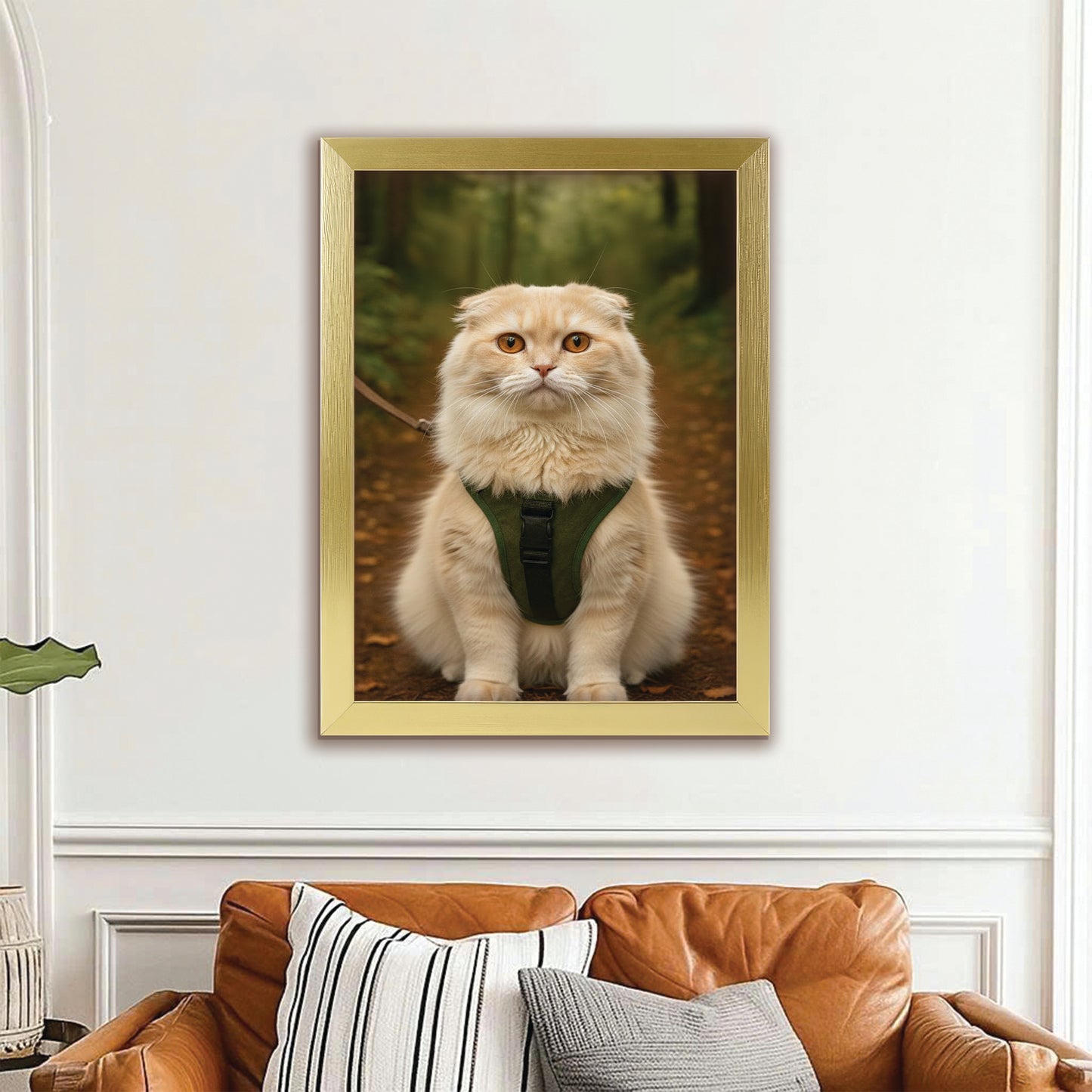 Custom Photo Hiking Cat Canvas Framed Wall Art Gift For Cat Lovers