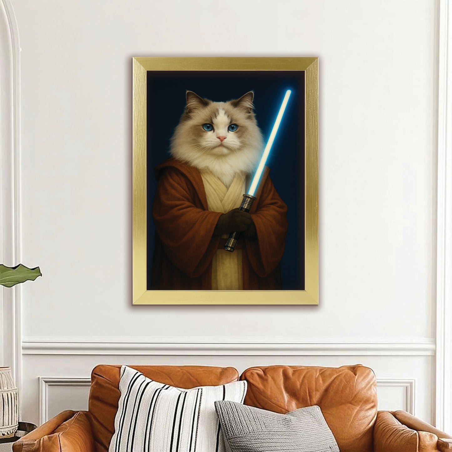 Custom Photo Master Paw Cat Canvas Framed Wall Art Gift For Cat Lovers