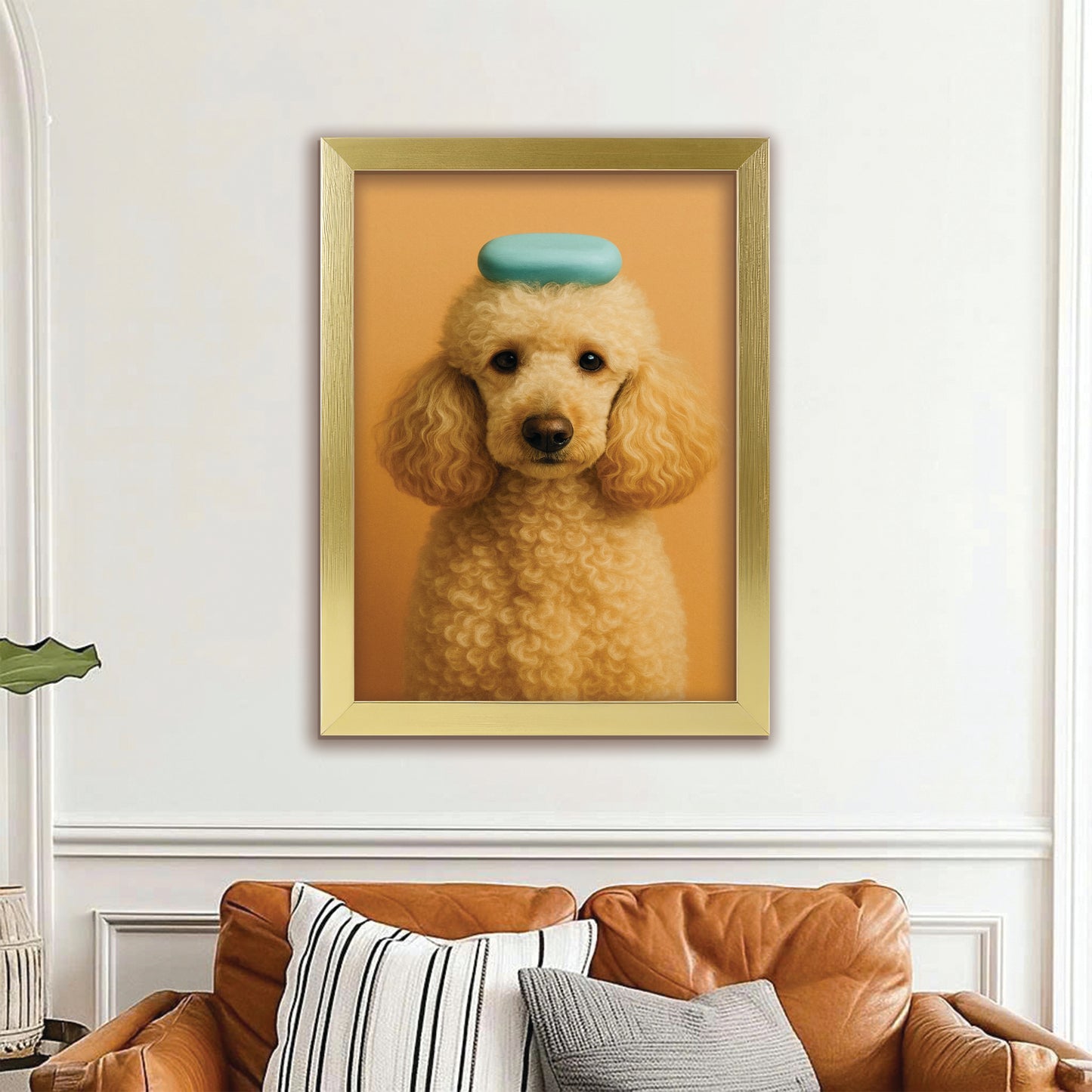 Custom Photo Dog Bathroom Style 24 Canvas Framed Wall Art Gift For Dog Lovers