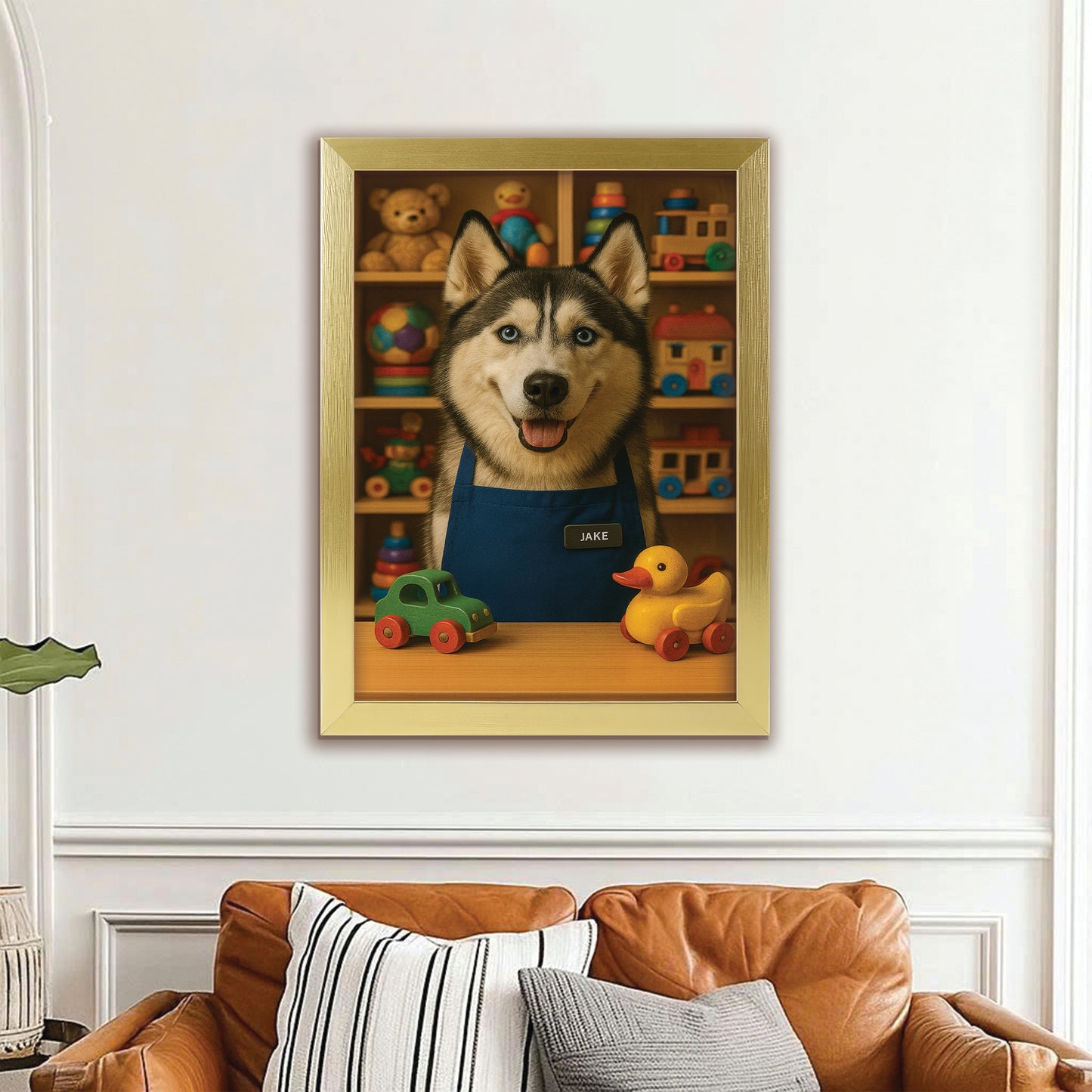Custom Photo Toy Store Dog Canvas Framed Wall Art Gift For Dog Lovers