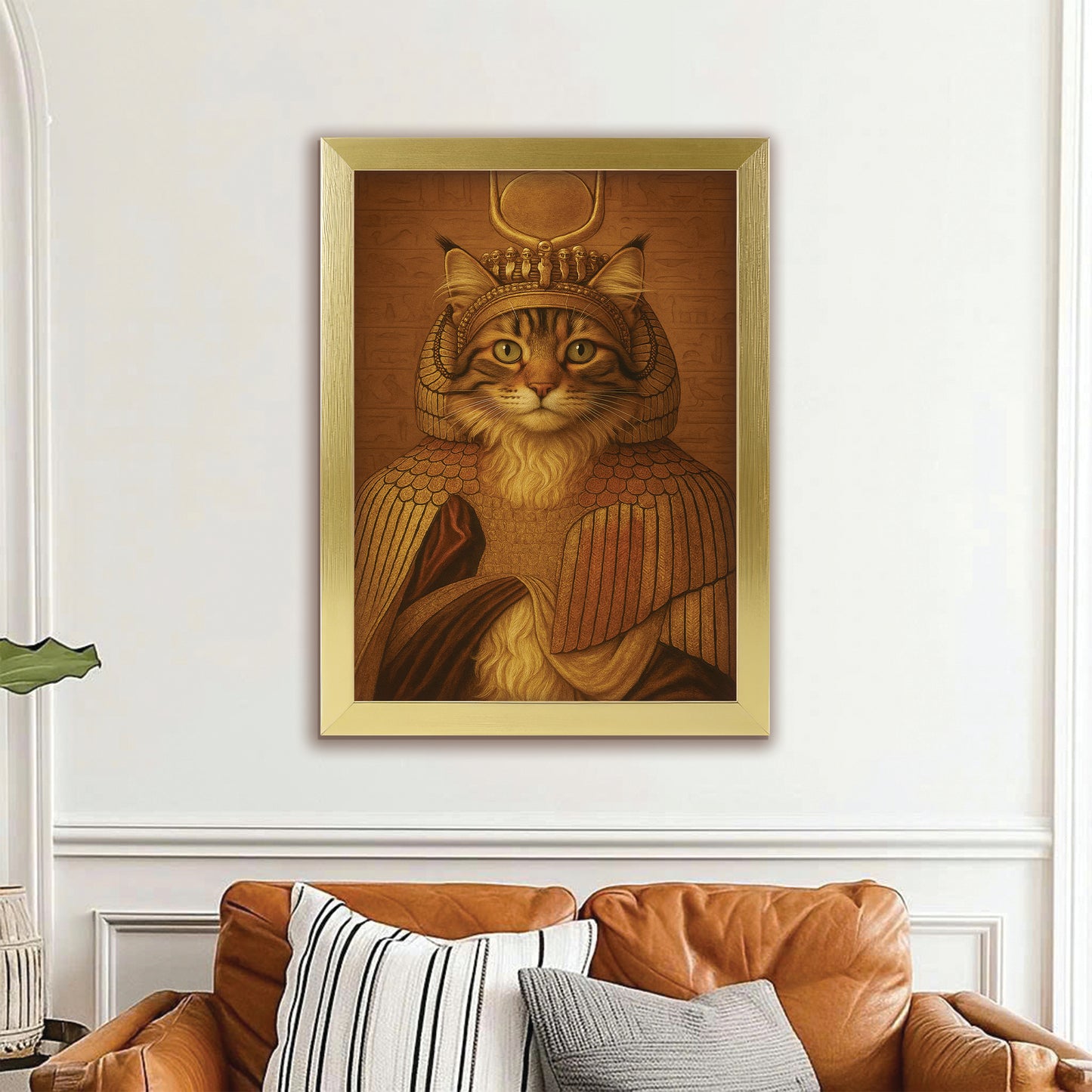 Custom Photo Cleopawtra Cat Canvas Framed Wall Art Gift For Cat Lovers