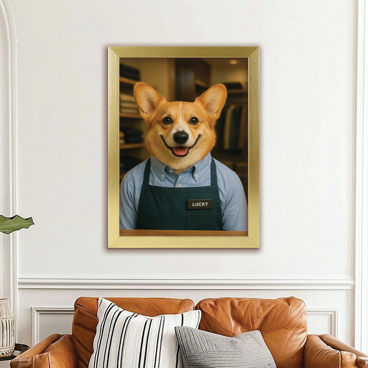 Custom Photo Clothing Store Dog Canvas Framed Wall Art Gift For Dog Lovers
