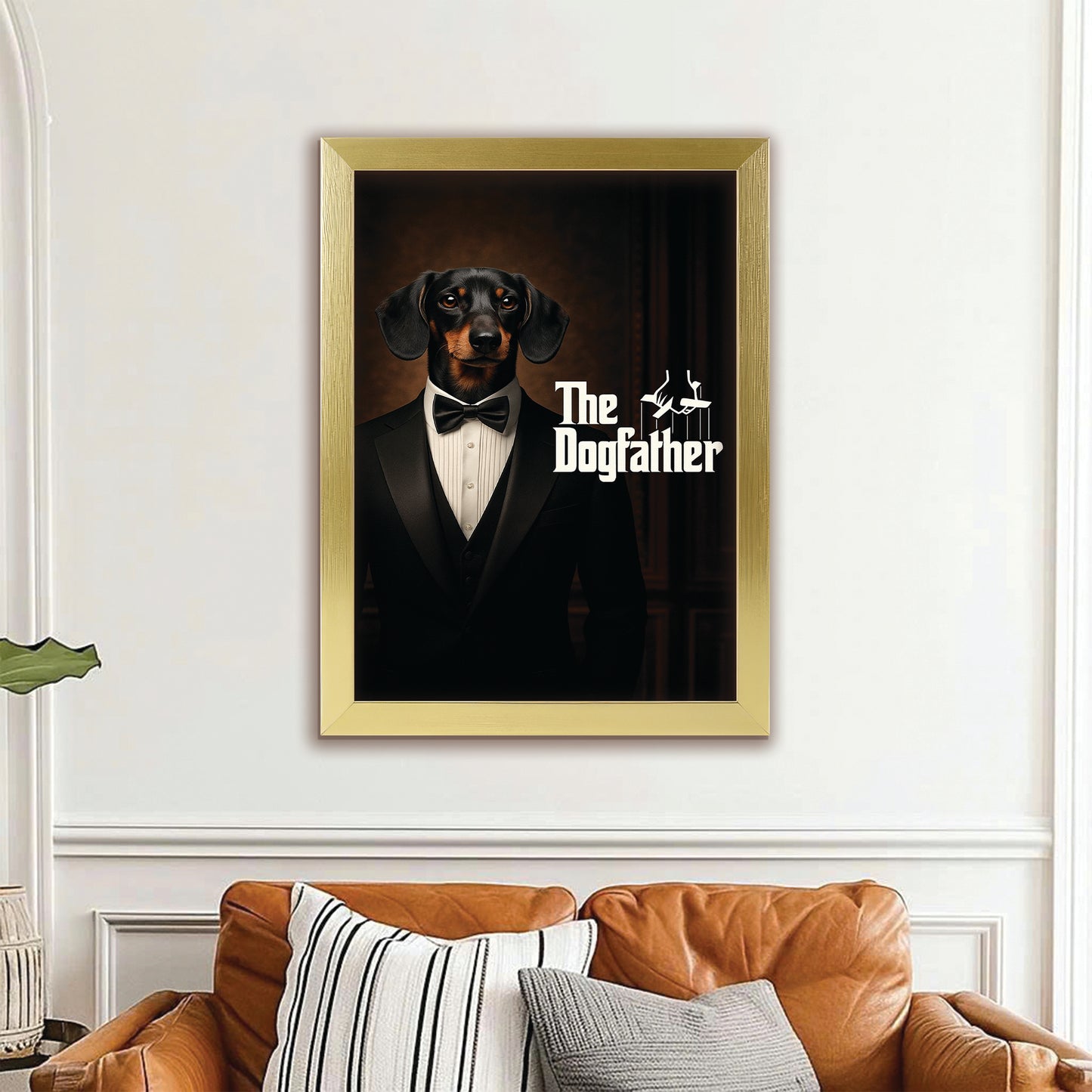 Custom Photo Dog Father Canvas Framed Wall Art Framed Wall Art _ Gift For Dog Lovers