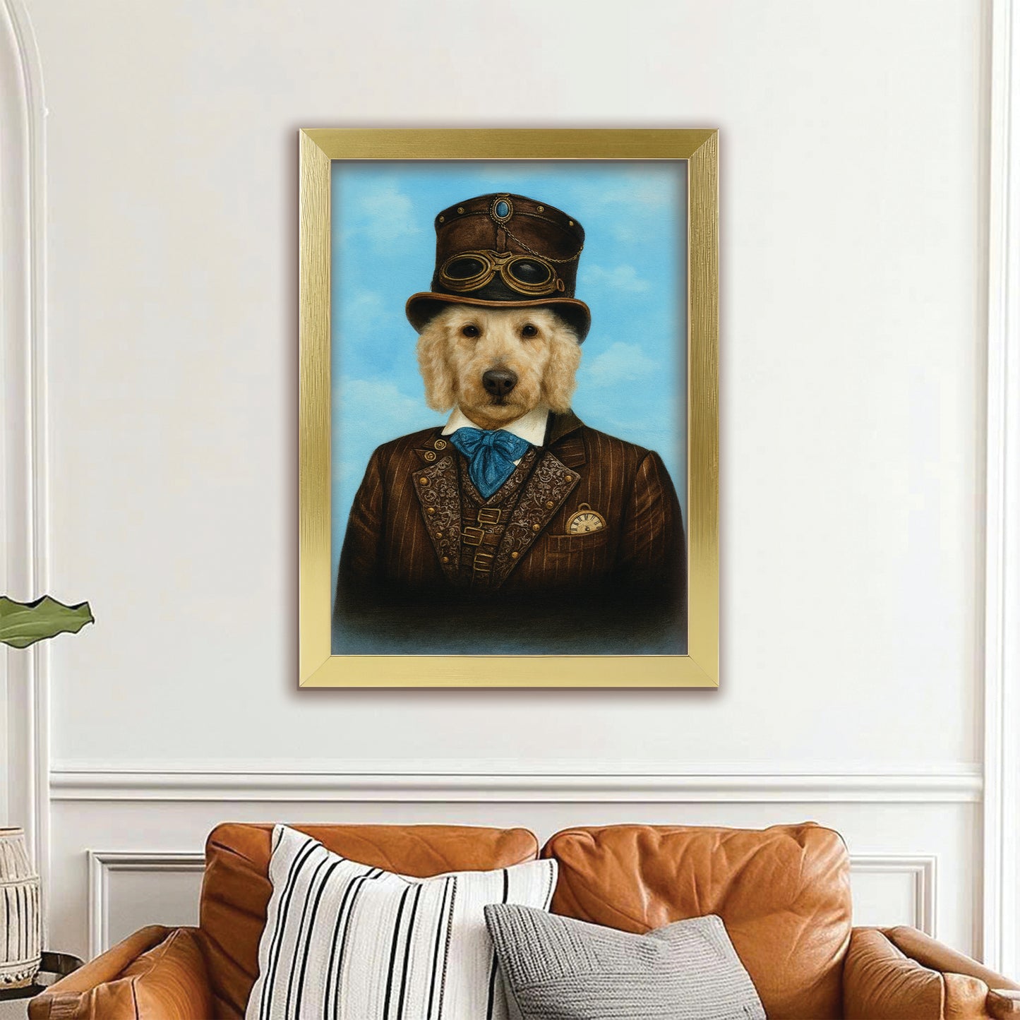 Custom Photo Pilot Dog Canvas Framed Wall Art Gift For Dog Lovers