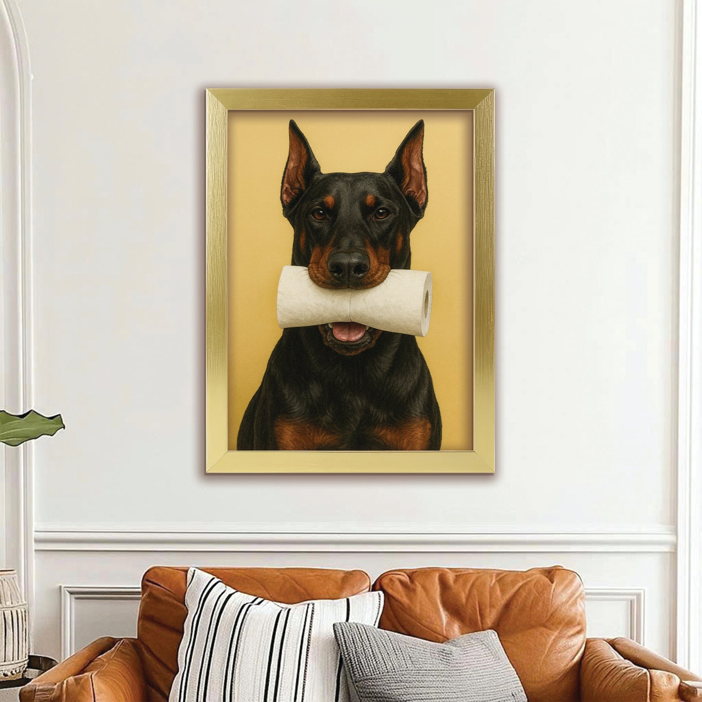 Custom Photo Dog Bathroom Style 23 Canvas Framed Wall Art Gift For Dog Lovers