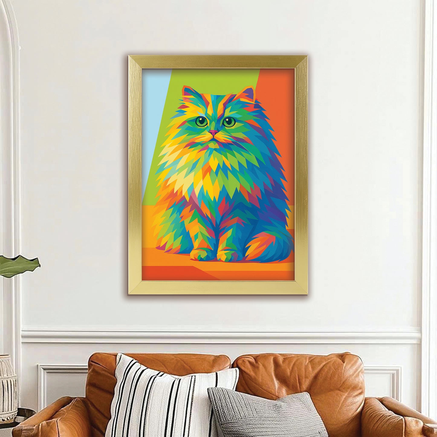 Custom Photo Pop Art Canvas Framed Wall Art Gift For Cat Lovers