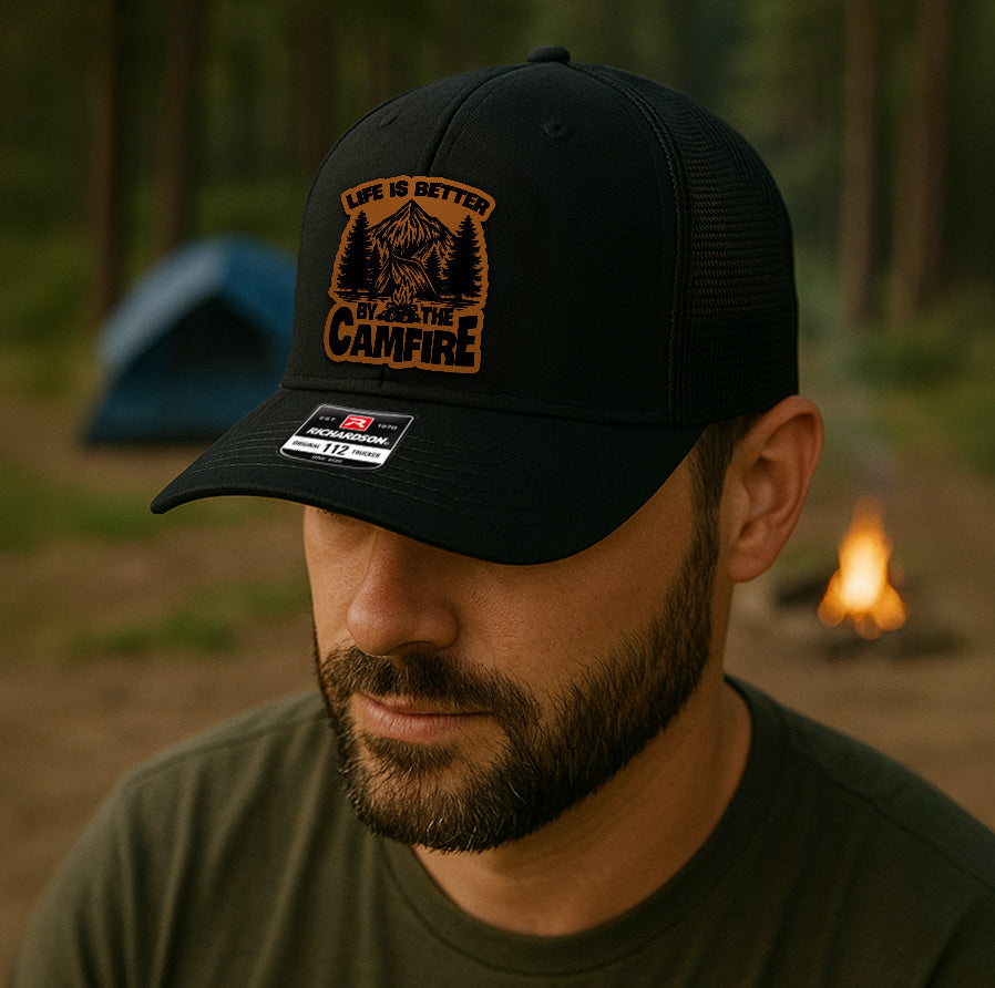 Custom Camping Hat – “Life Is Better by the Campfire” Trucker Cap VHA163