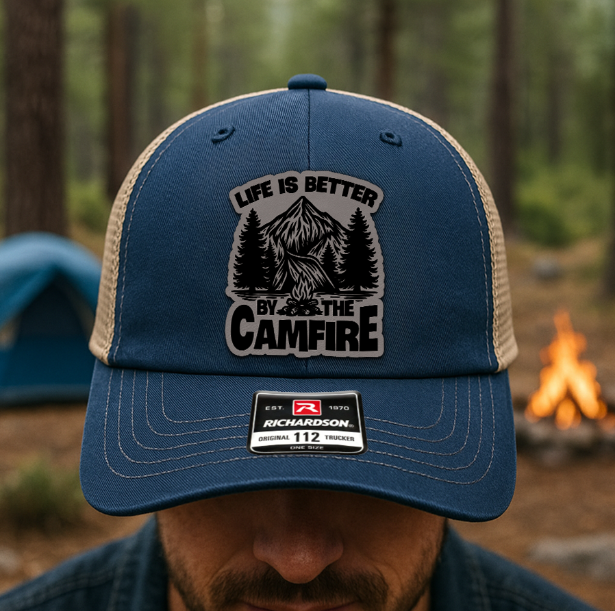 Custom Camping Hat – “Life Is Better by the Campfire” Trucker Cap VHA163