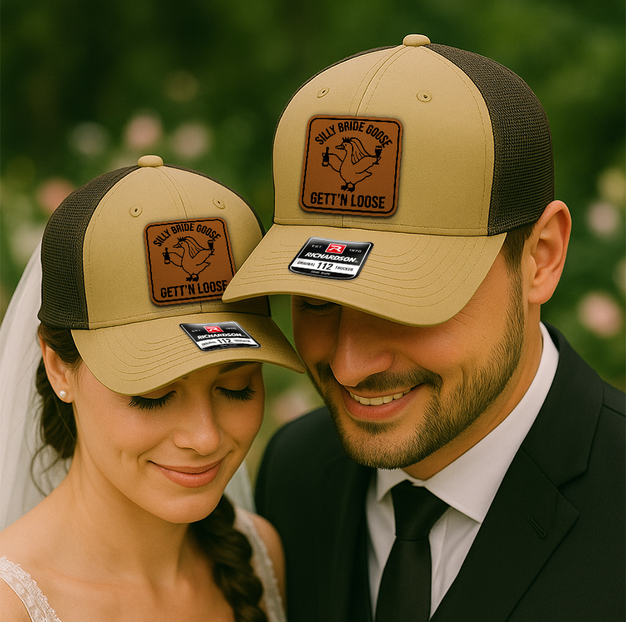 Wedding Trucker Hat – Gett’n Loose Goose Design, Personalized Bride Hat for Wild Bachelorette Weekend VHA163