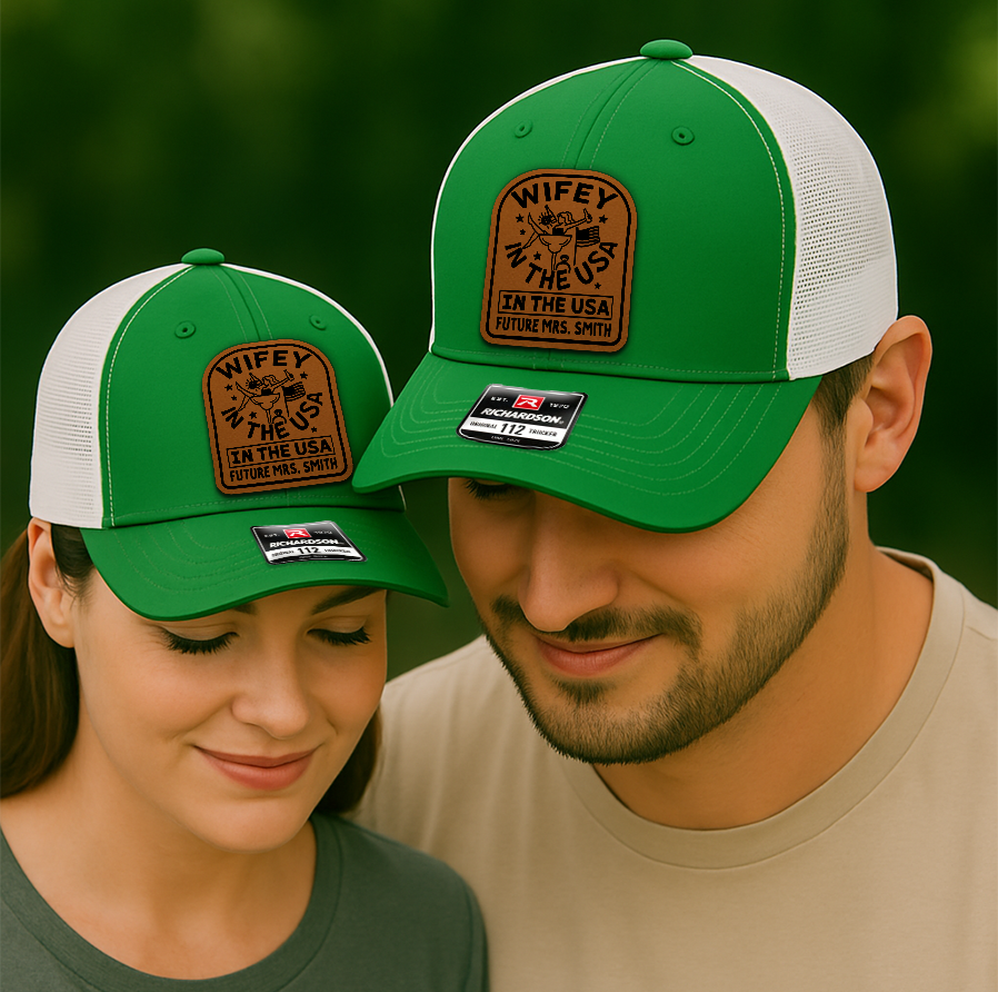 Wifey in the USA Hat – Bride Trucker Cap, Future Mrs. Gift for Bridal Shower & Bachelorette Party VHA163