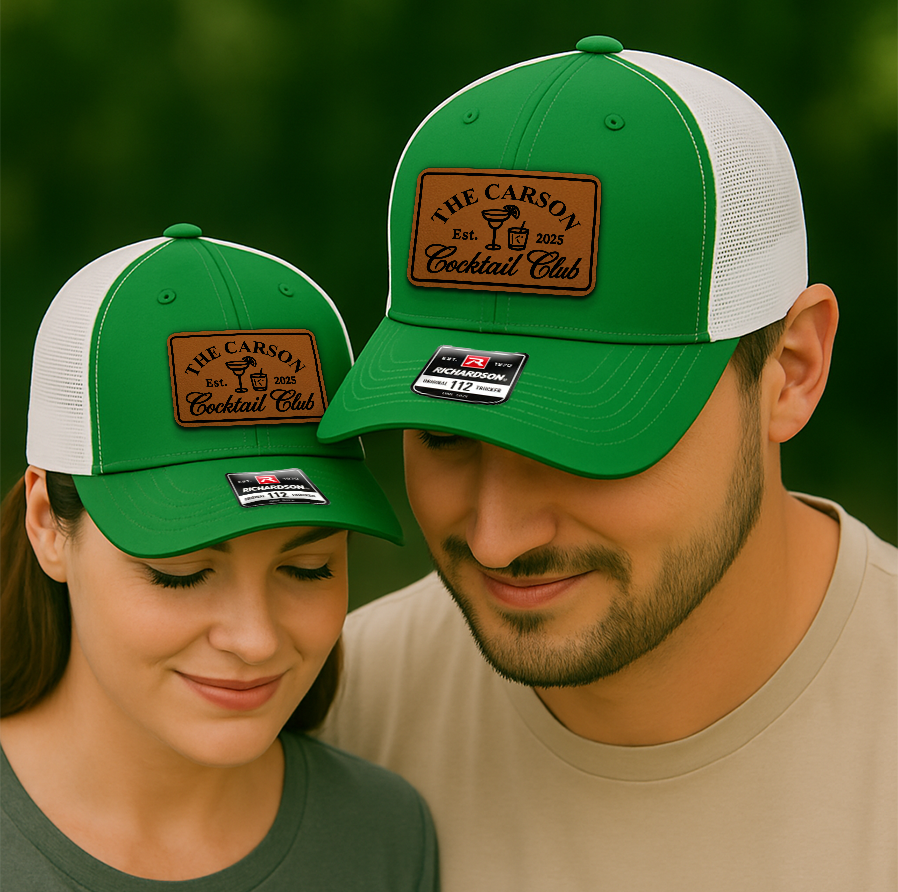 Custom Wedding Trucker Hat – Custom Cocktail Club Cap with Name & Year, Fun Bachelorette or Bachelor Party Gift VHA163
