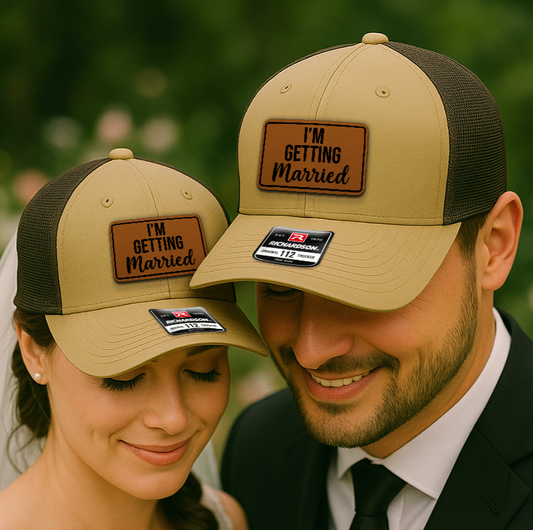 Wedding Trucker Hat – I'm Getting Married Cap for Bride and Groom, Matching Couple Hats for Engagement & Photoshoot VHA163