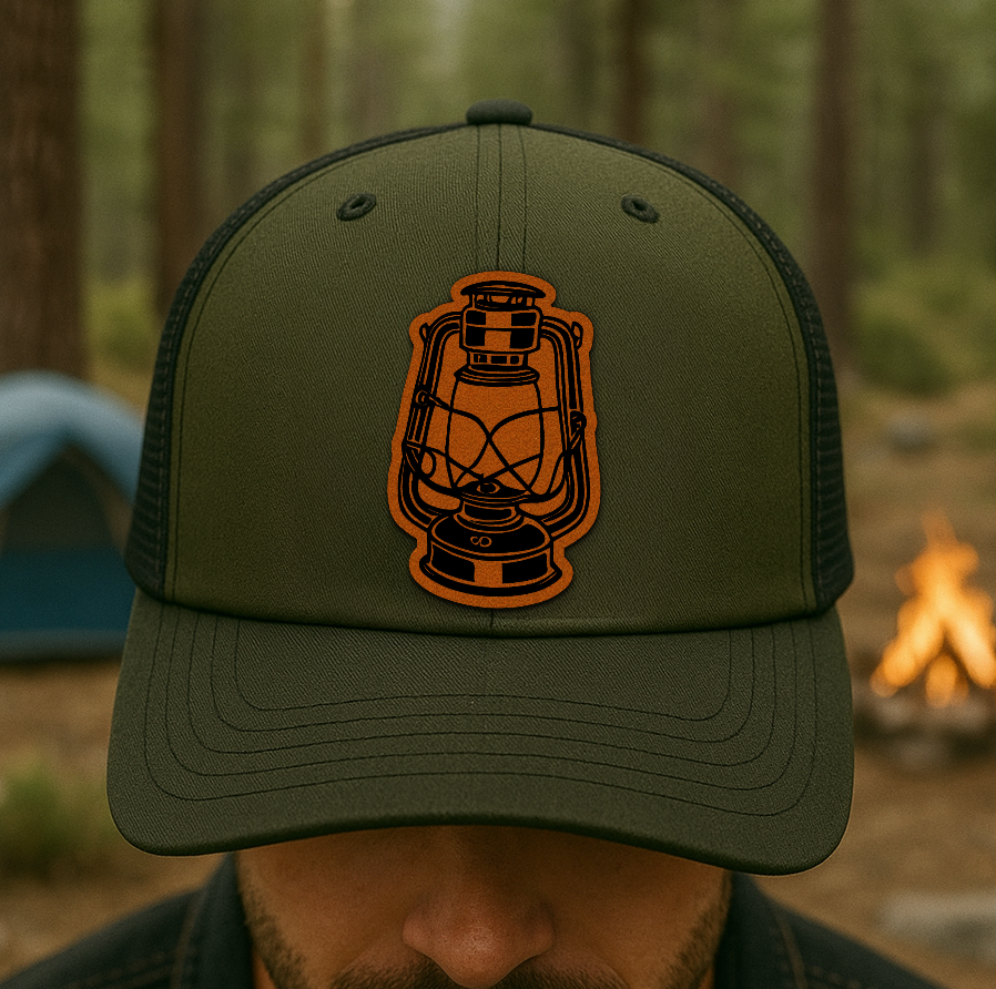 Vintage Lantern Trucker Hat – Custom Outdoor Patch Cap – Richardson 112 Retro Camping Hat VHA163