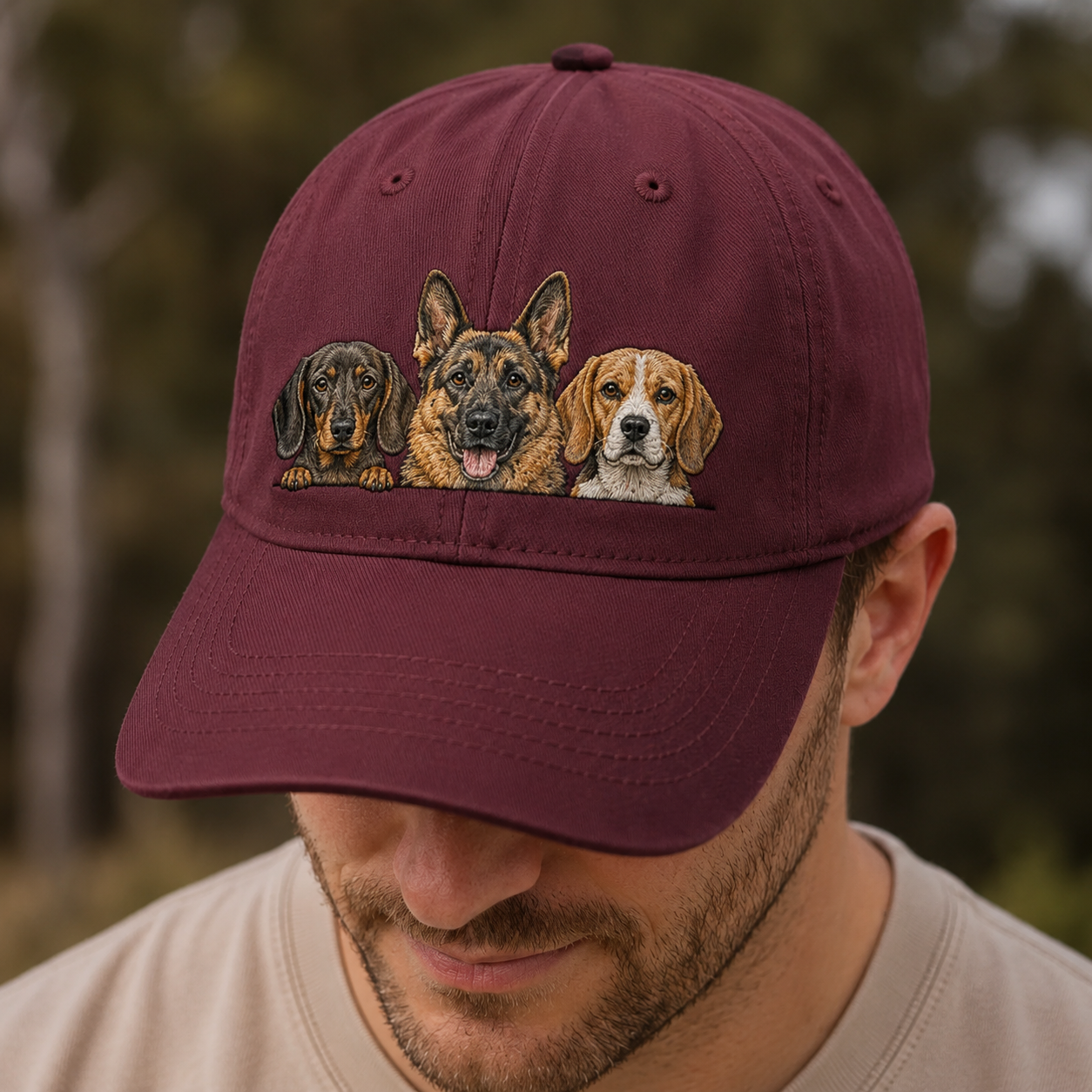 Custom Dog Face Embroidered Hat, Custom Embroidered Pet Portrait Hat | Gift For Dog Lover Pa99