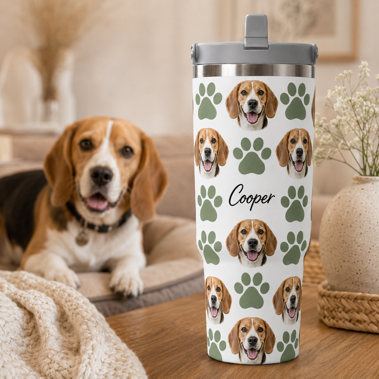 Custom Photo Dog 30oz Tumbler | Gift For Dog Lovers | Pet Lover Gifts TOM99