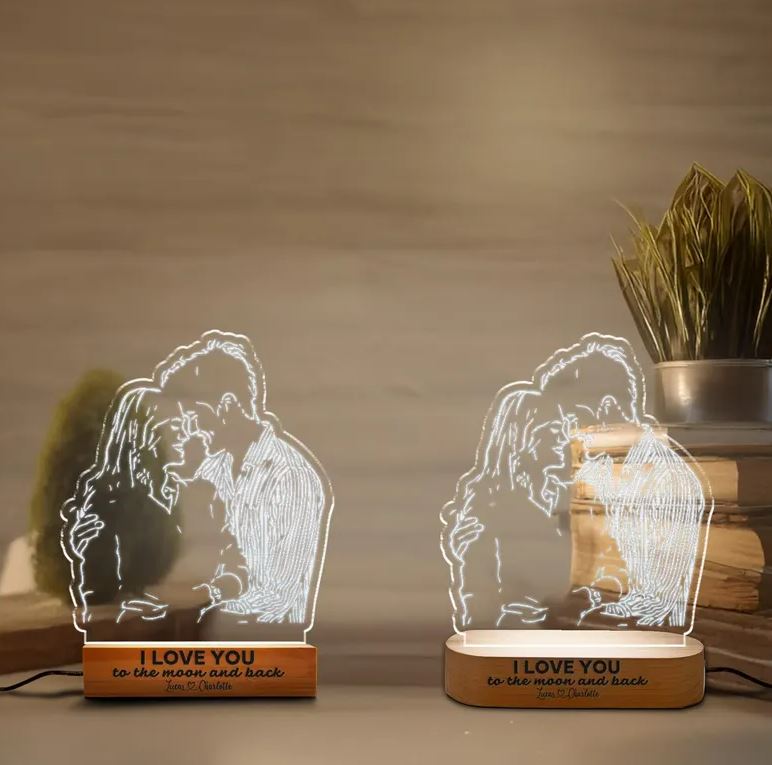 Custom Couple Photo Night Light | Romantic Gift For Couple | Anniversary Gifts