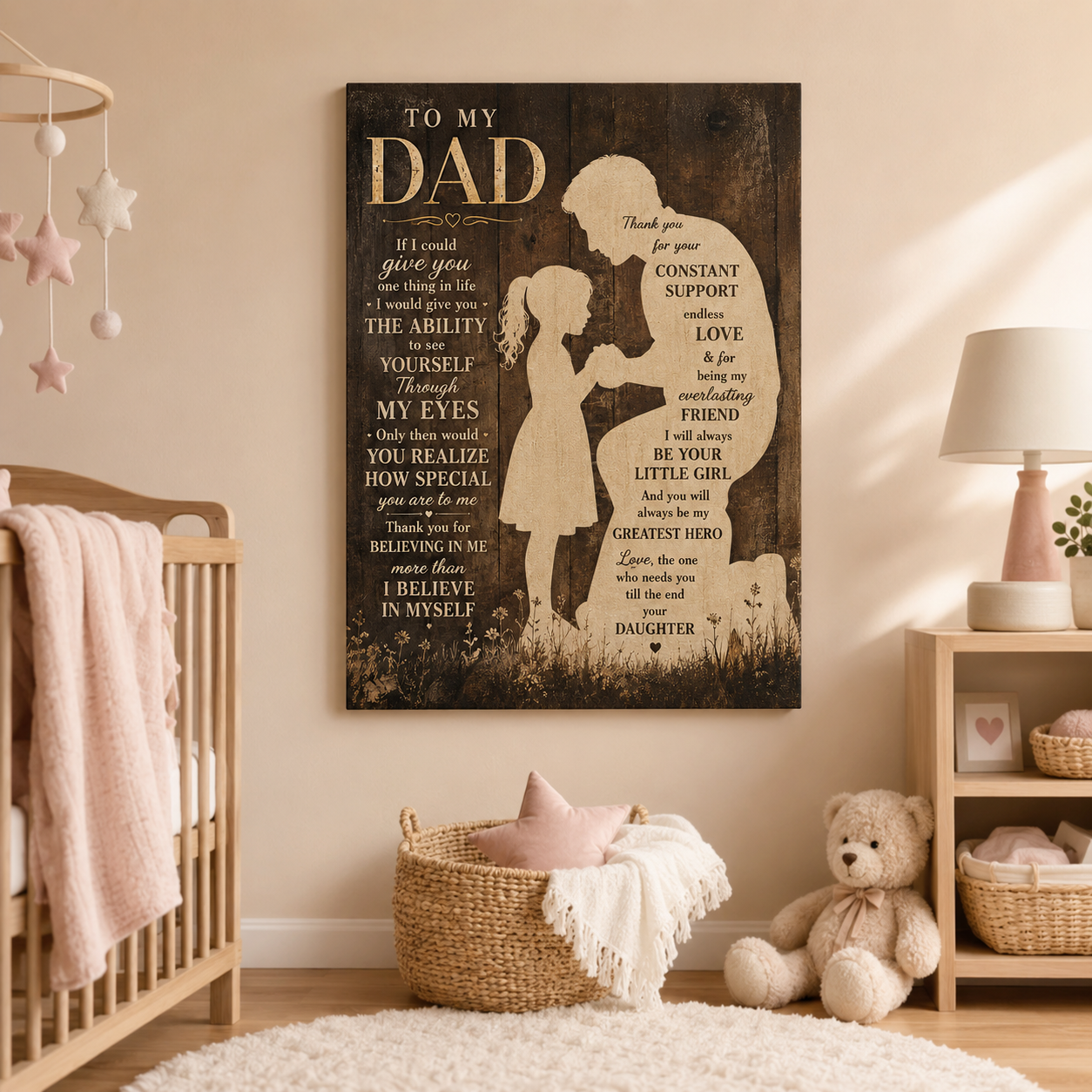 Custom Photo To My Dad Canvas Wall Art - Custom Gift For Dad TOM99