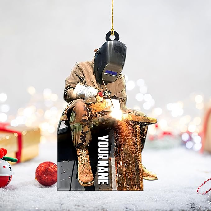 Custom Welder Christmas Ornament