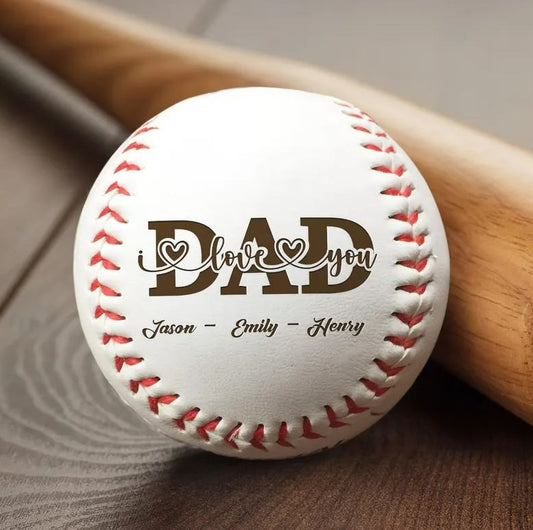 Personalized Engraved Baseball We Love You Dad | Custom Engraved Baseball | Father's Day Gift