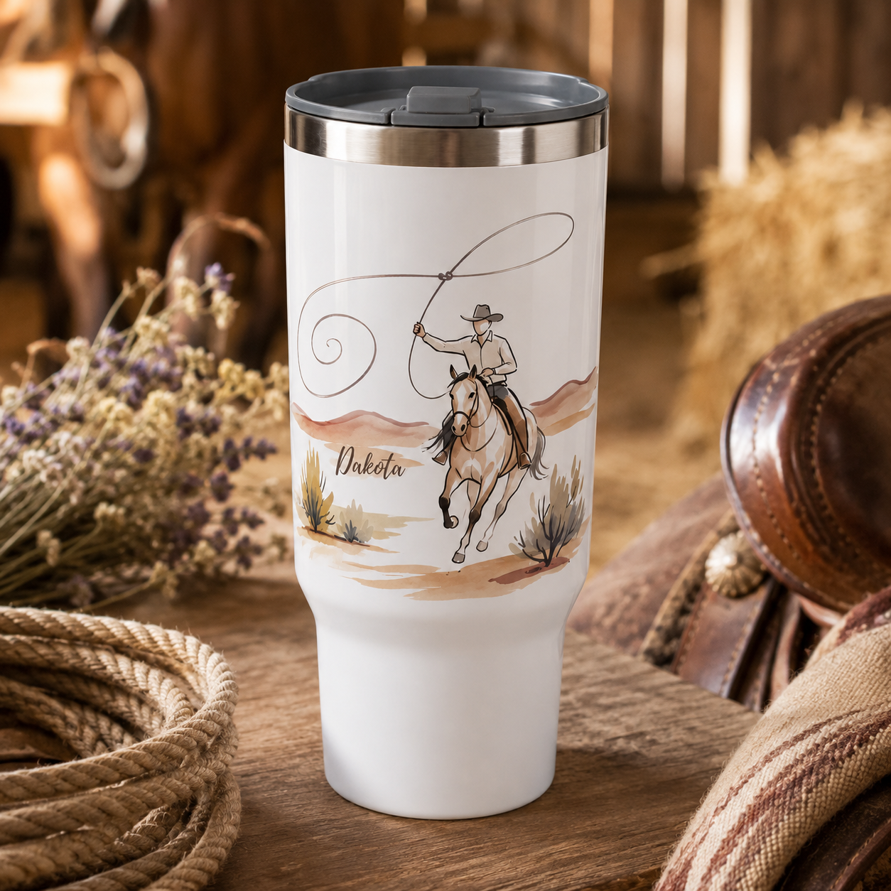 Custom Photo Cowboy Horse 30oz Tumbler | Gift For Horse Lovers | Pet Lover Gifts TOM99