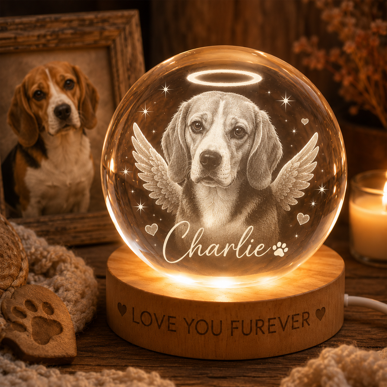 Custom Dog Crystal Ball Night Light