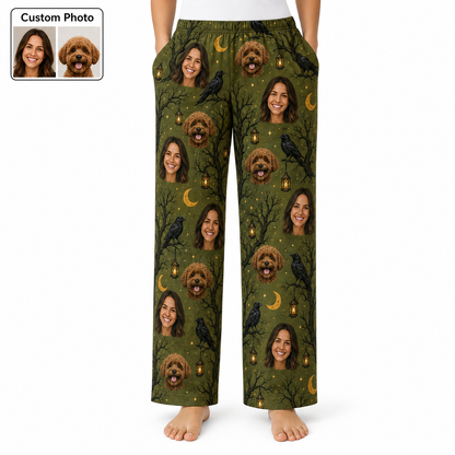 Custom Photo Pet Dog Face Halloween Unisex Pajama Pants Gift For Dog Lover THUC99