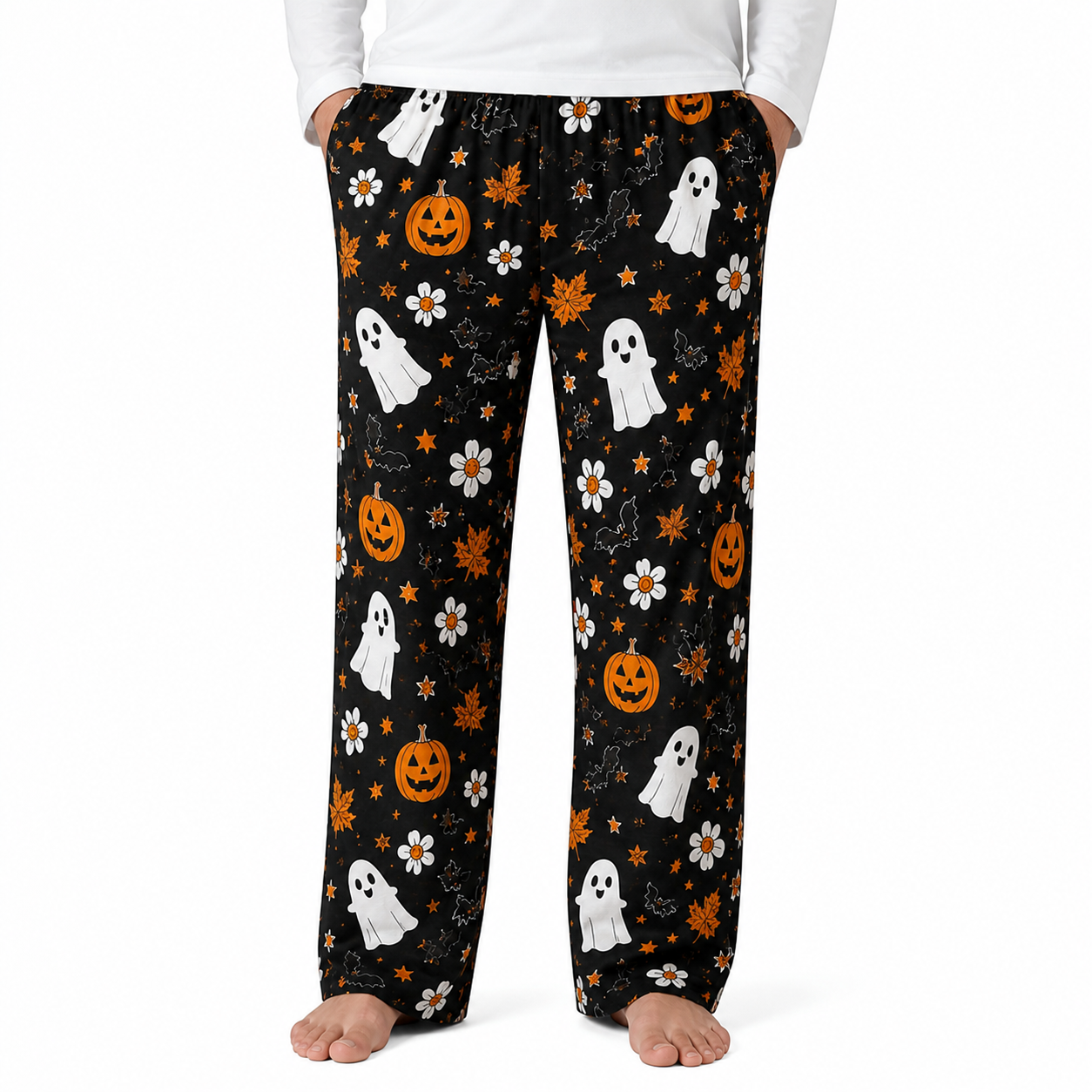 Halloween Unisex Straight Pajama Pants, Spooky All Over Print Sleepwear, Funny Halloween Gift For Men And Women THUC99