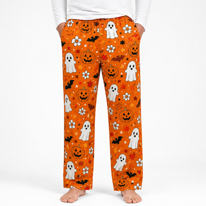 Halloween Unisex Straight Pajama Pants, Creepy Cute All Over Print PJs, Fun Gift For Friends And Family THUC99