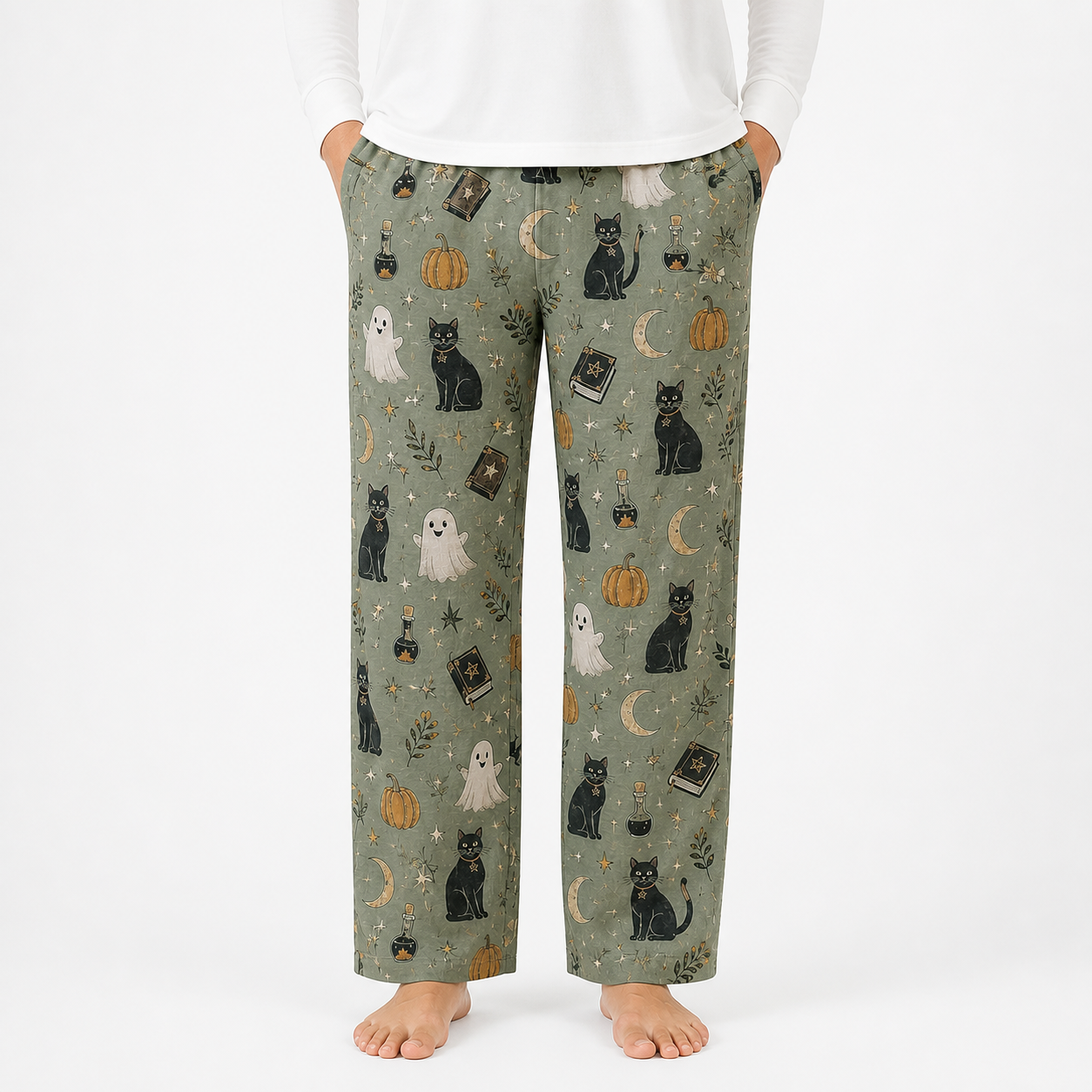 Halloween Unisex Straight Pajama Pants, Festive Halloween Lounge Bottoms, Cozy Gift For Spooky Season Lovers THUC99