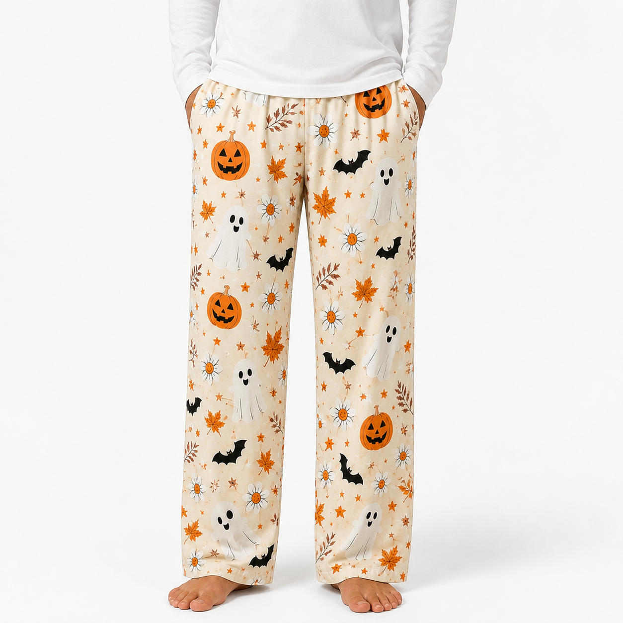 Halloween Unisex Straight Pajama Pants, Cozy Spooky Season Lounge Pants, Halloween Gift For Him And Her THUC99