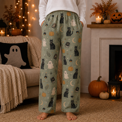 Halloween Unisex Straight Pajama Pants, Festive Halloween Lounge Bottoms, Cozy Gift For Spooky Season Lovers THUC99