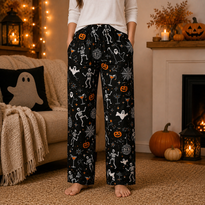 Halloween Unisex Straight Pajama Pants, Festive Halloween Lounge Bottoms, Cozy Gift For Spooky Season Lovers THUC99
