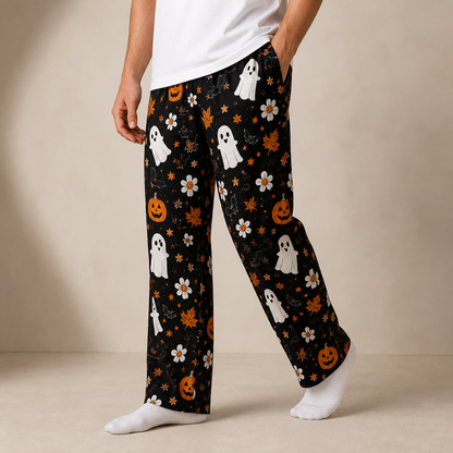 Halloween Unisex Straight Pajama Pants, Spooky All Over Print Sleepwear, Funny Halloween Gift For Men And Women THUC99