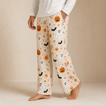 Halloween Unisex Straight Pajama Pants, Cozy Spooky Season Lounge Pants, Halloween Gift For Him And Her THUC99
