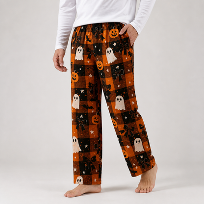 Halloween Unisex Straight Pajama Pants, Scary Cute All Over Print Sleep Pants, Halloween Gift For Him Her And Friends THUC99