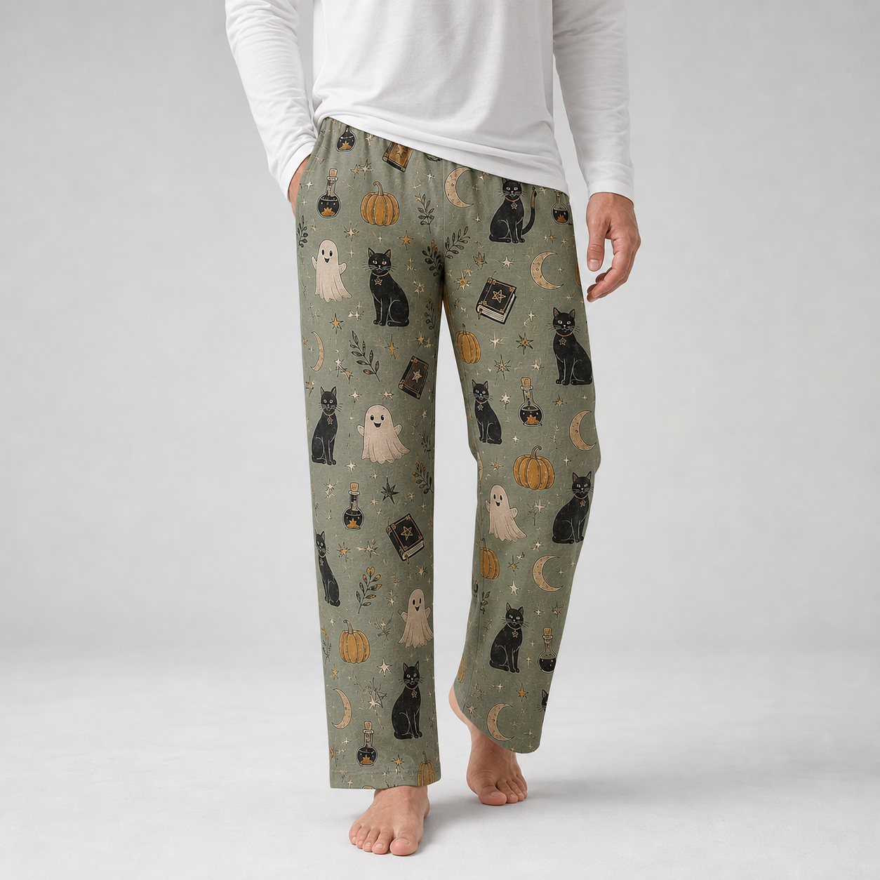 Halloween Unisex Straight Pajama Pants, Festive Halloween Lounge Bottoms, Cozy Gift For Spooky Season Lovers THUC99