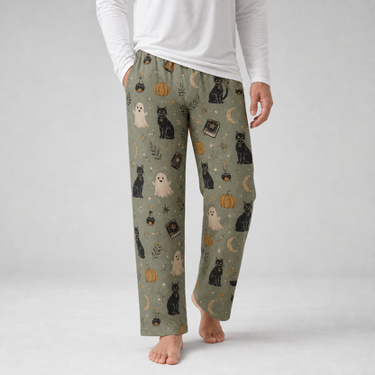 Halloween Unisex Straight Pajama Pants, Festive Halloween Lounge Bottoms, Cozy Gift For Spooky Season Lovers THUC99