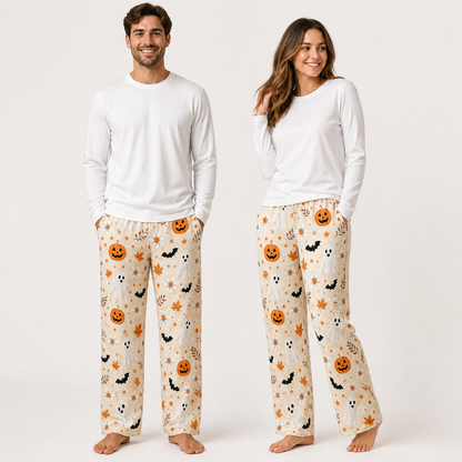 Halloween Unisex Straight Pajama Pants, Cozy Spooky Season Lounge Pants, Halloween Gift For Him And Her THUC99