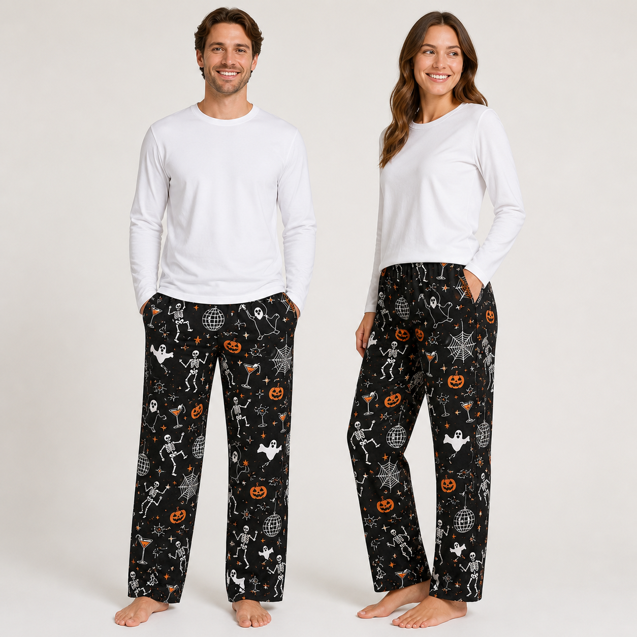Halloween Unisex Straight Pajama Pants, Festive Halloween Lounge Bottoms, Cozy Gift For Spooky Season Lovers THUC99