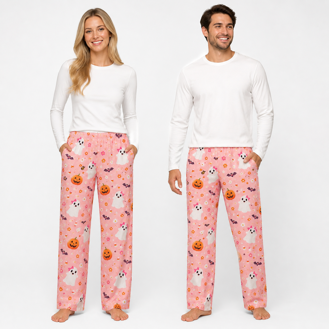 Halloween Unisex Straight Pajama Pants, Full Length Horror Pajama Bottoms, Unique Gift For Men And Women THUC99