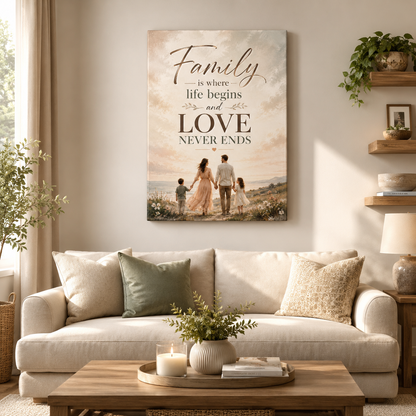 Custom Photo Mom's Family Canvas Wall Art - Custom Gift For Mom TOM99
