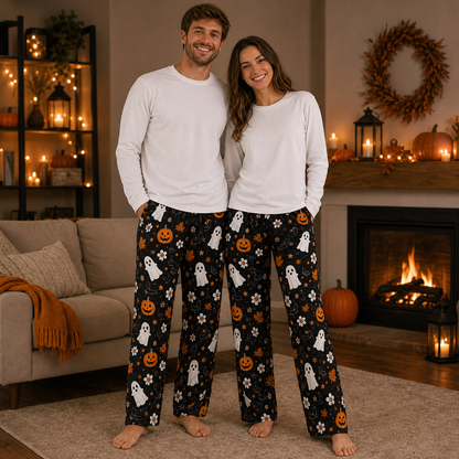 Halloween Unisex Straight Pajama Pants, Spooky All Over Print Sleepwear, Funny Halloween Gift For Men And Women THUC99